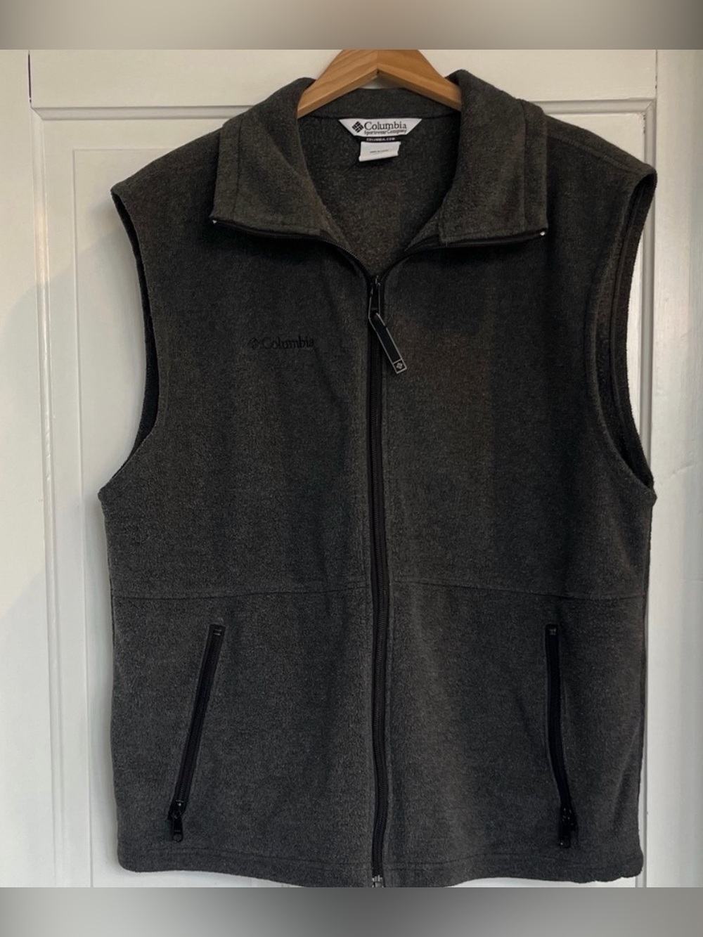 Columbia Charcoal Sleeveless Fleece Vest Men’s Size Large